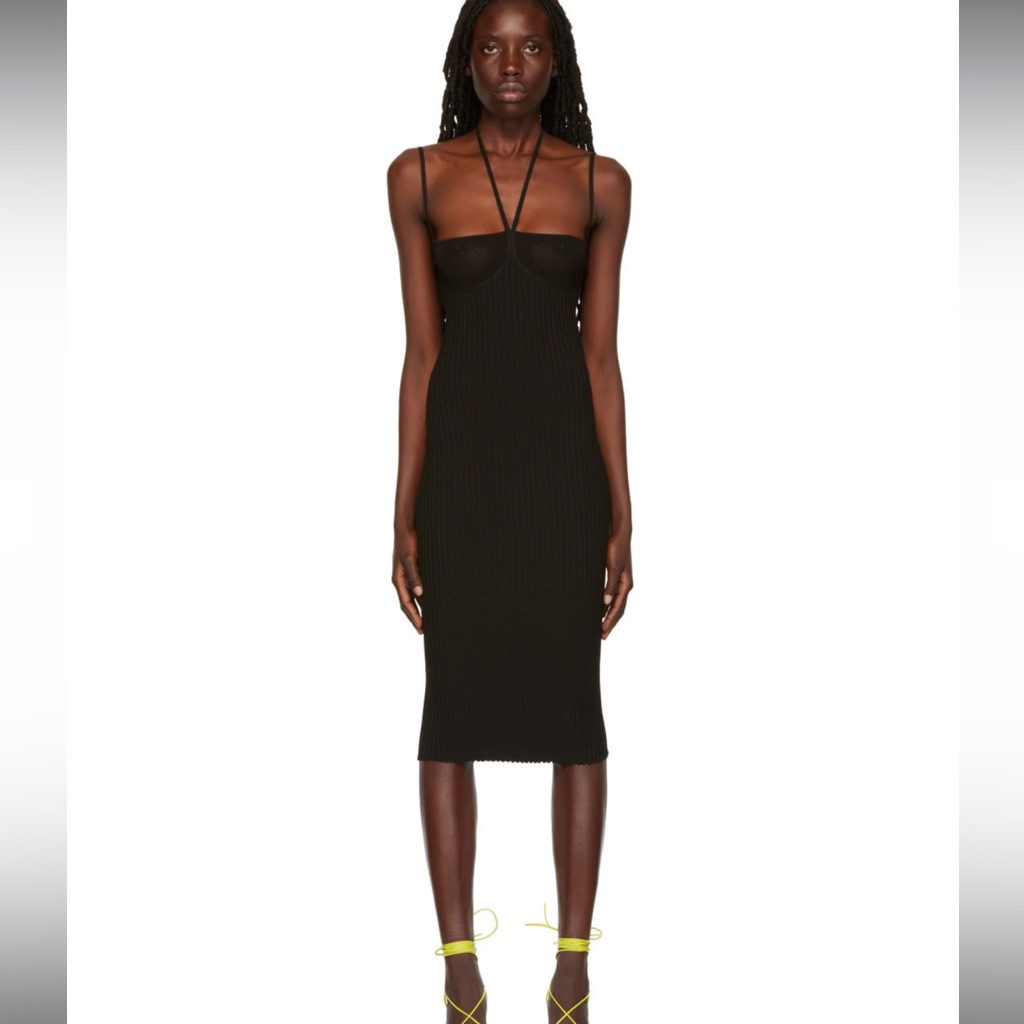 Andreadamo Black Halter Midi Dress